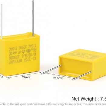 0.33uF 275VAC X2 MKP Polypropylene Film Capacitors 5 Pack